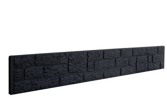 Betonplaat Rotsmotief 4,8 x 26 x 184 cm, antraciet ongecoat