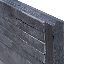 Betonplaat Leisteen motief  4,8 x 36 x 184 cm, antraciet ongecoat