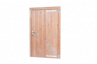 Douglas enkele deur inclusief kozijn extra breed en hoog, linksdraaiend, 110 x 214,5 cm, kleurloos geïmpregneerd.