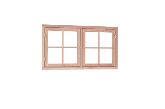 Douglas dubbel uitzetraam, 141,2 x 83,7 cm, transparant gespoten.