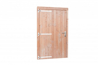 Douglas enkele deur inclusief kozijn extra breed en hoog, linksdraaiend, 119 x 209 cm, kleurloos geïmpregneerd.