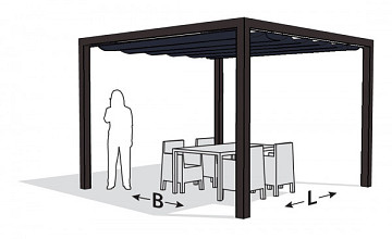 Pergola aluminium PROSAIL ''stand alone'' (div. maten en kleuren)