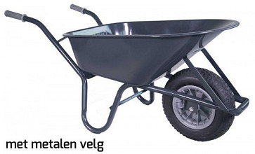 Kruiwagen HUMMER 85 L staal rondneus + metalen velg