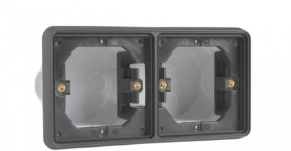 Hydro WD inbouwkader 2V horizontaal zwart