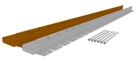 Flexline gegalvaniseerd hoogte 7,5 cm - lengte 220 cm - incl. grondnagels